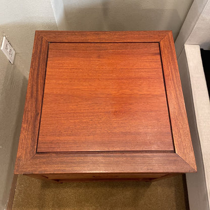 Teak Asian Style Single Drawer Nightstand