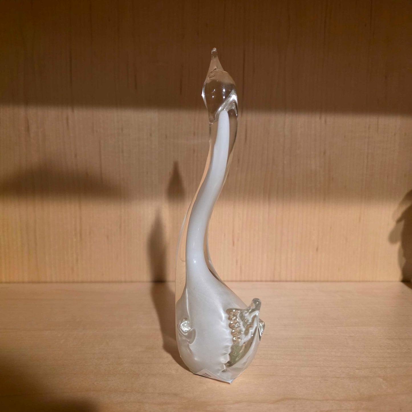 White & Clear Glass Swan