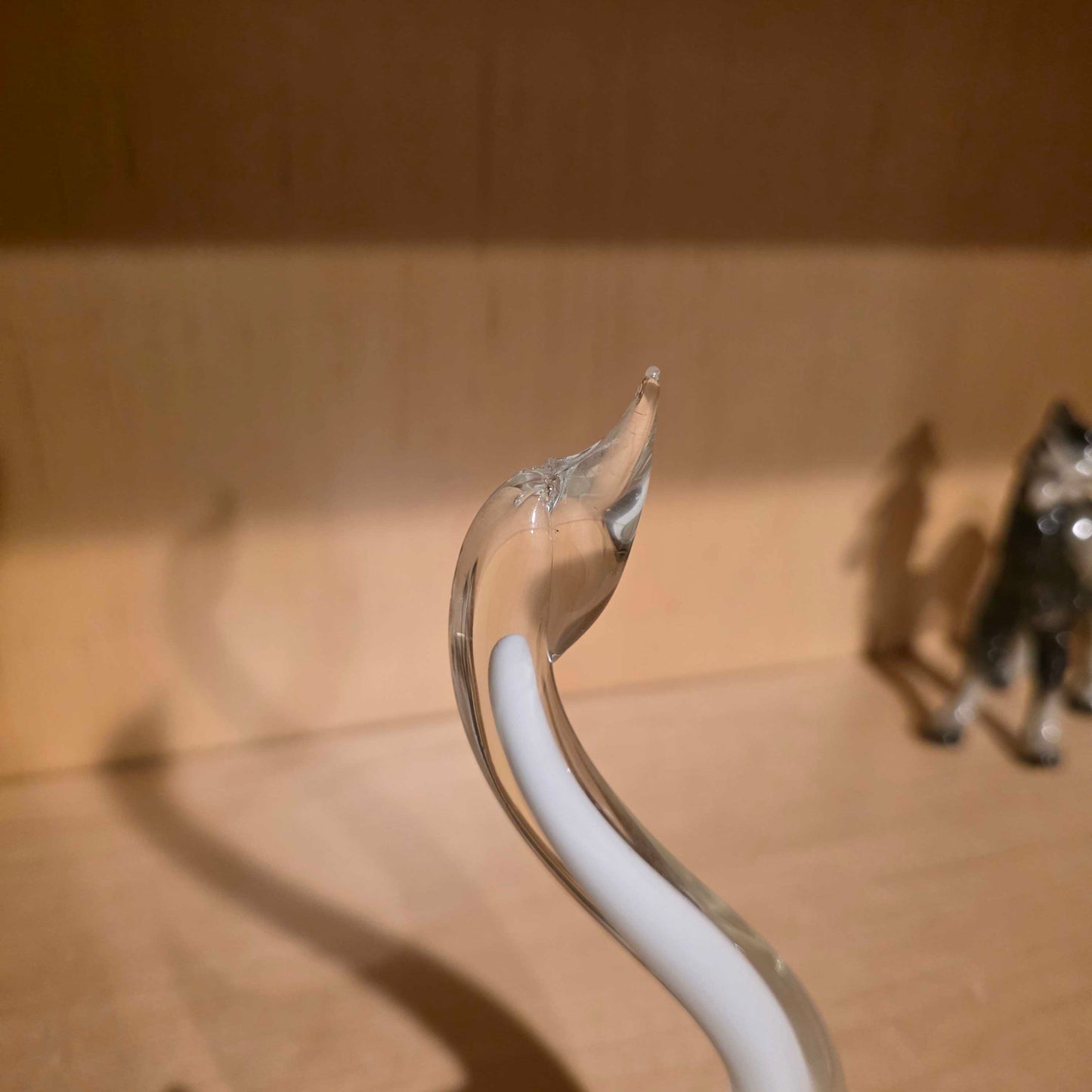 White & Clear Glass Swan