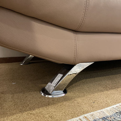 Italian Tan Leather Contemporary Sofa
