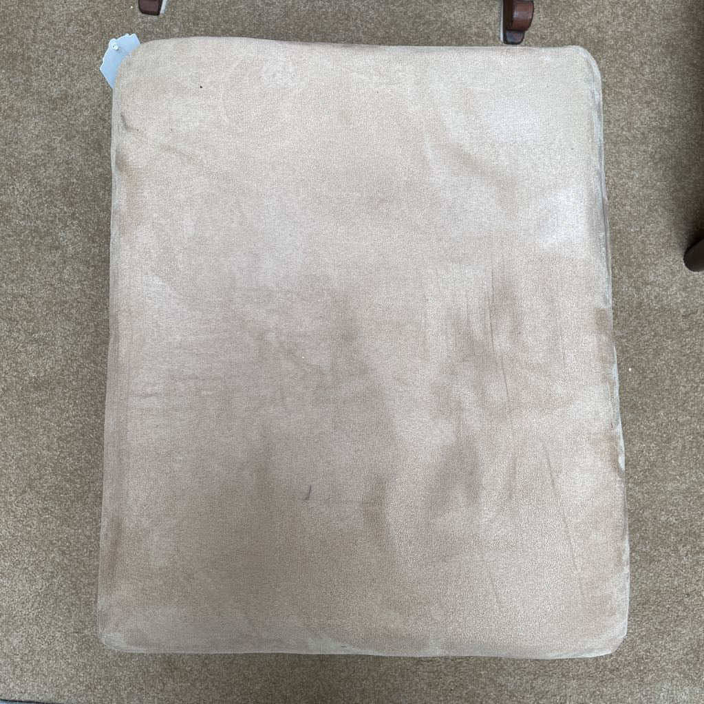 Square Metal Stool with Beige Cushion