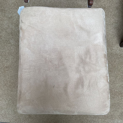 Square Metal Stool with Beige Cushion