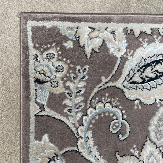 Beige & Grey Floral Runner Rug RUGS