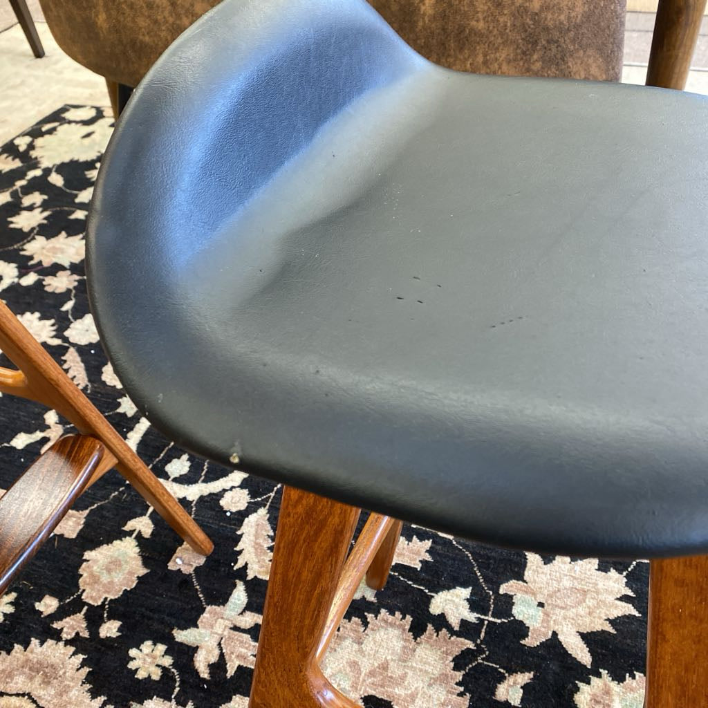 O.D. MOBLER Danish Teak Bar Stool w/ Rosewood Foot Rest SET 4