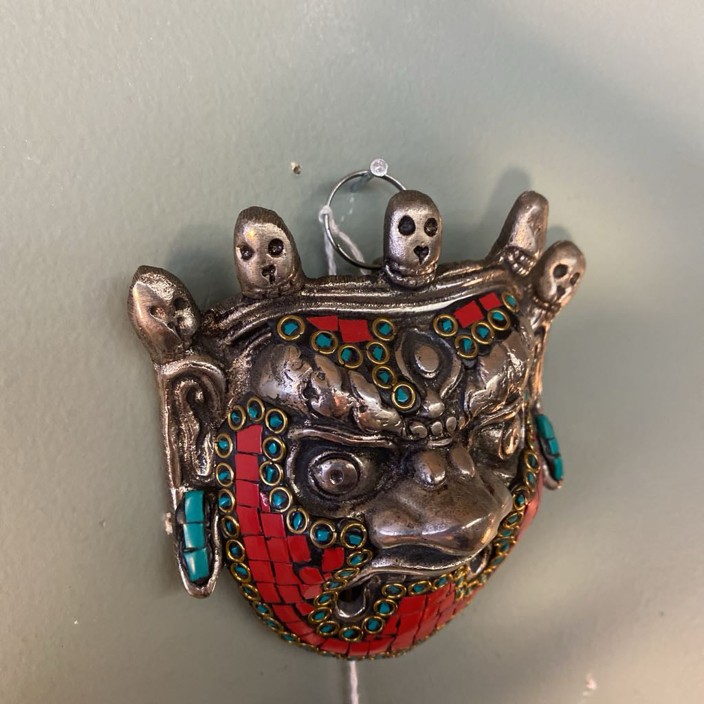 Chinese Red & Green Metal Mask UNIQUE FINDS