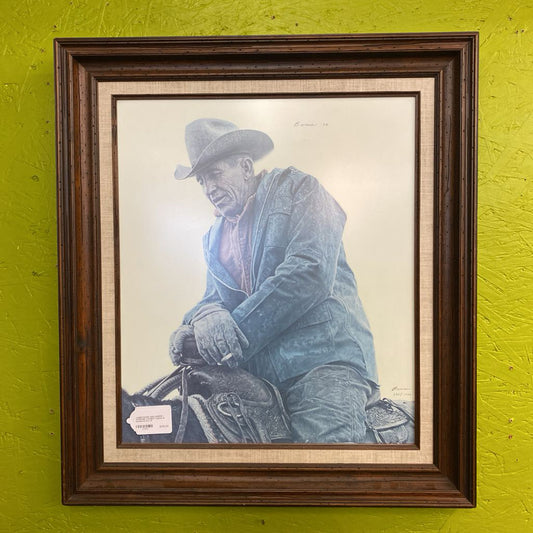JAMES BAMA KEN HUNDER-WORKING COWBOY Signed & Numbered Art ART