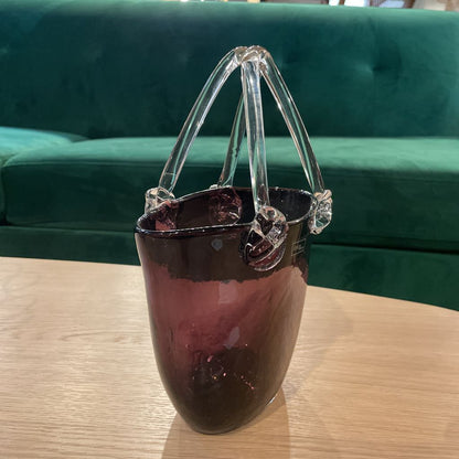 Purple Glass "Basket" with Handle SMALLS