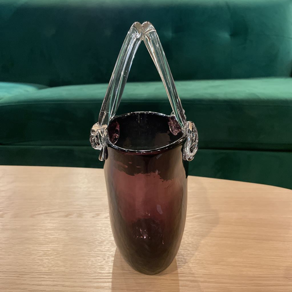 Purple Glass "Basket" with Handle SMALLS