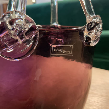 Purple Glass "Basket" with Handle SMALLS