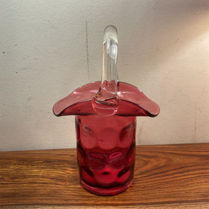 Dimpled Pink-Purple Glass "Basket" SMALLS