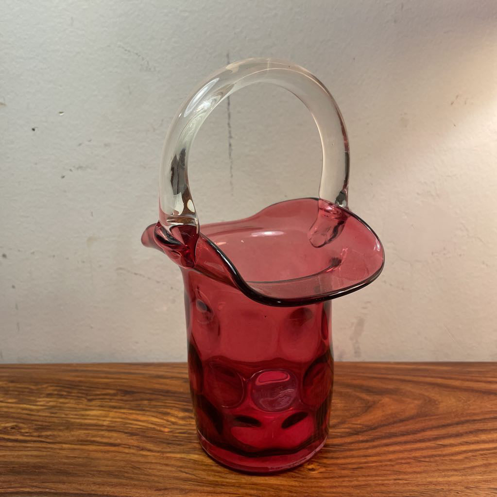 Dimpled Pink-Purple Glass "Basket" SMALLS