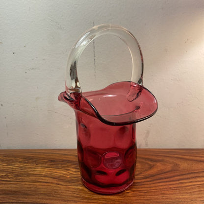 Dimpled Pink-Purple Glass "Basket" SMALLS
