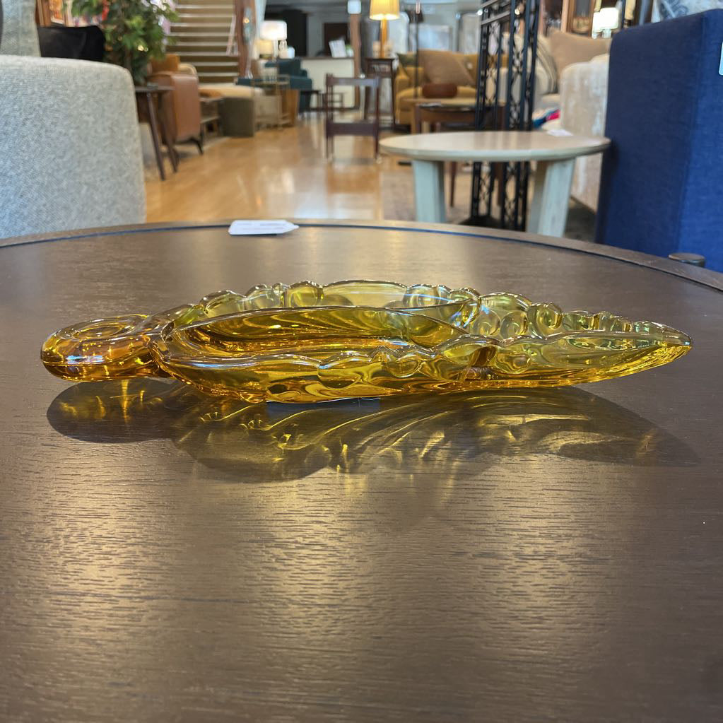 Gold Glass 3 Section Leaf Tray