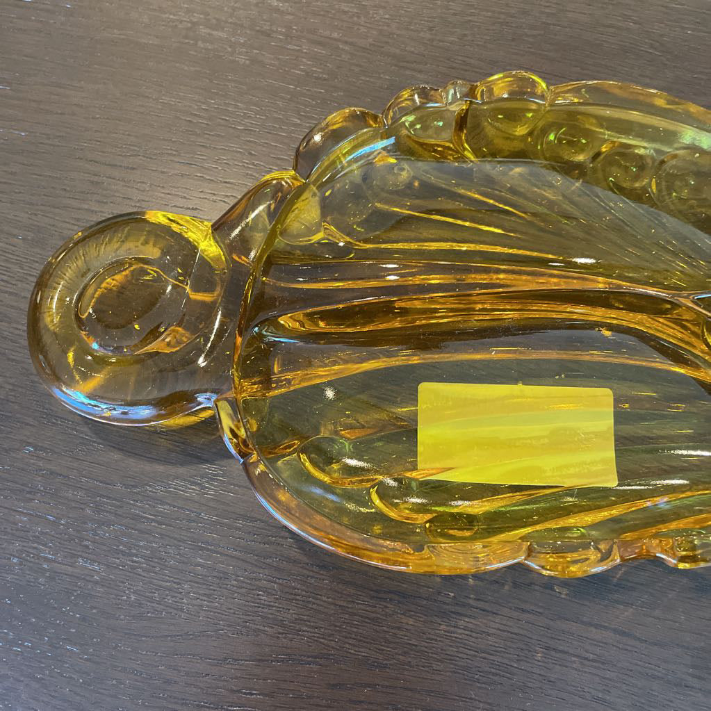 Gold Glass 3 Section Leaf Tray