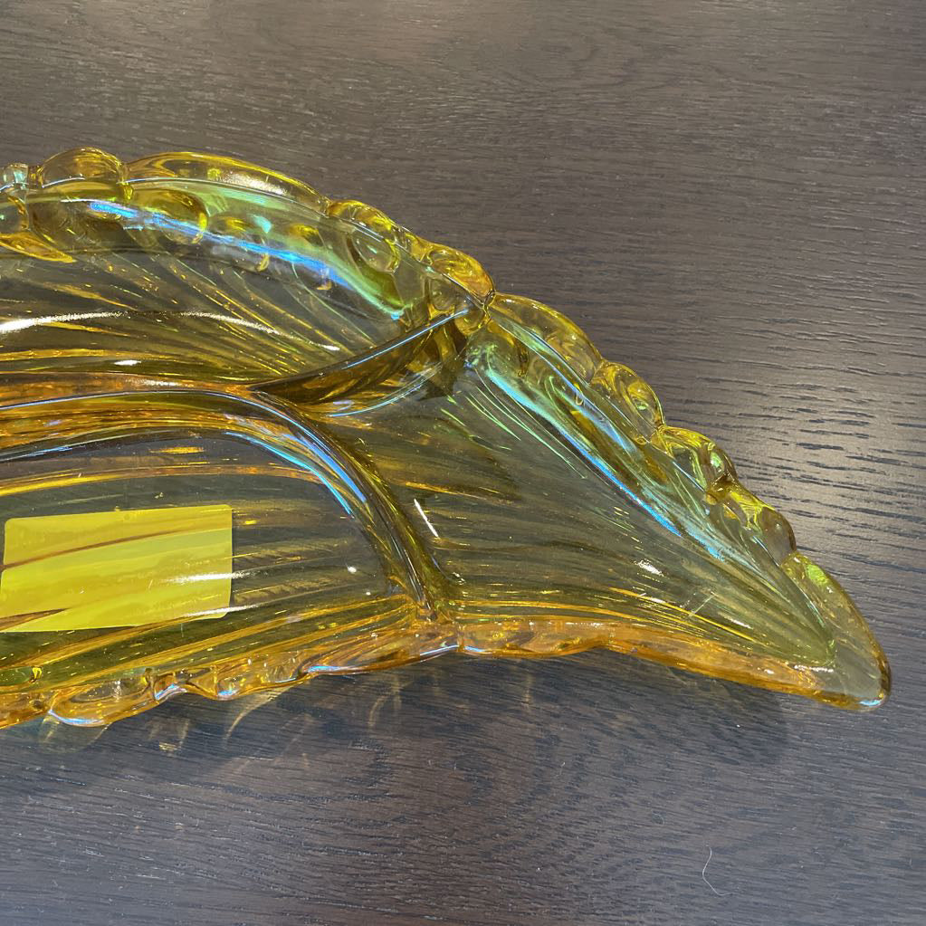 Gold Glass 3 Section Leaf Tray
