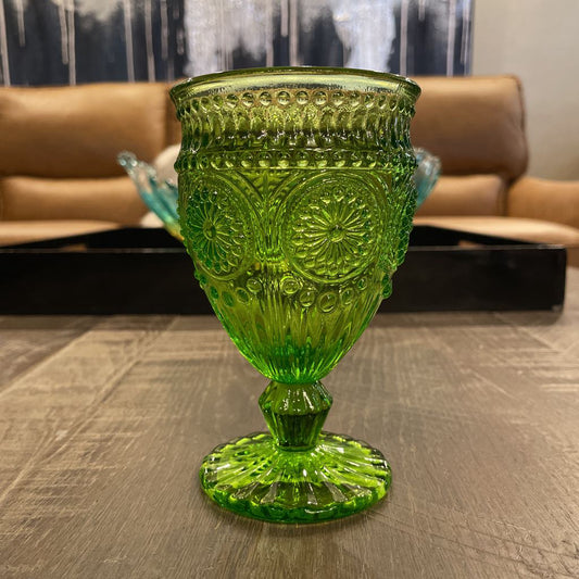 Fancy Green Glass Goblet SMALLS
