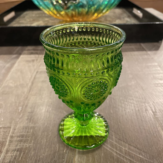 Fancy Green Glass Goblet SMALLS
