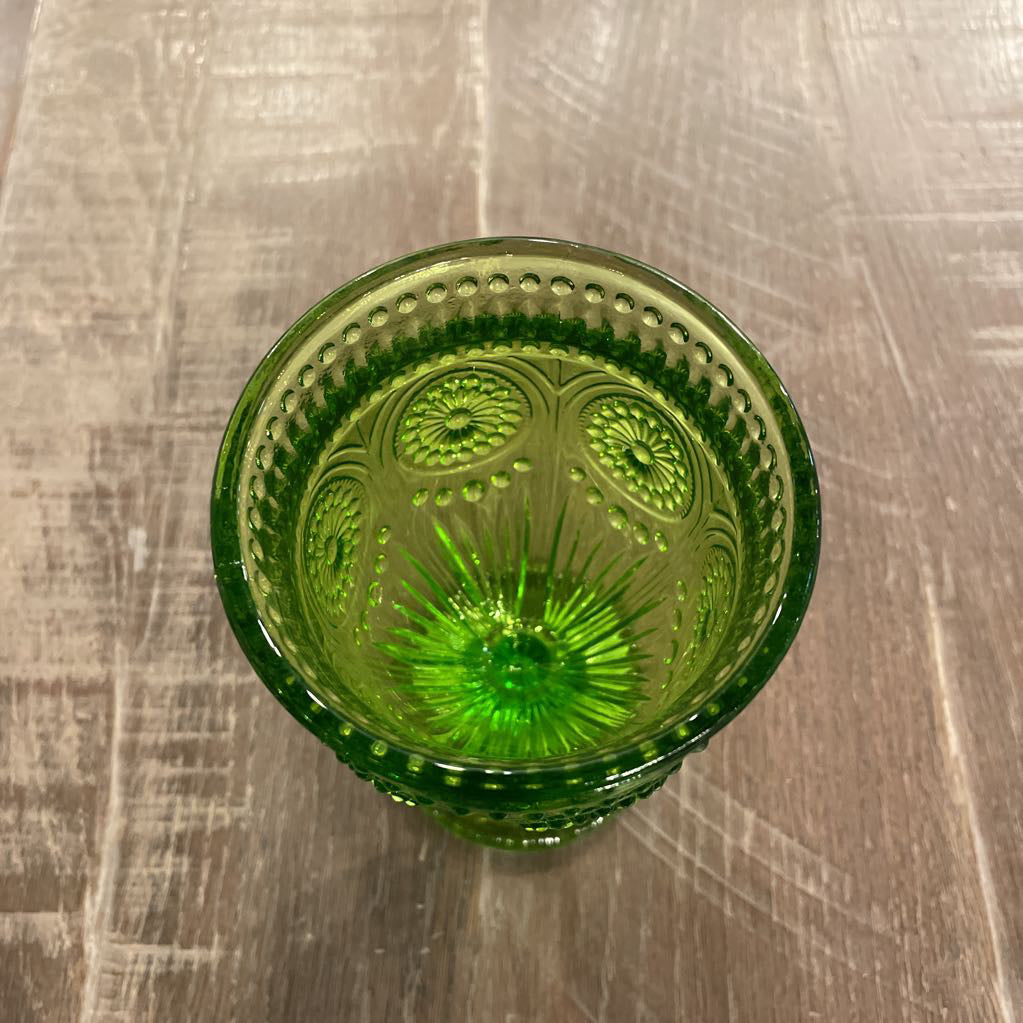 Fancy Green Glass Goblet SMALLS