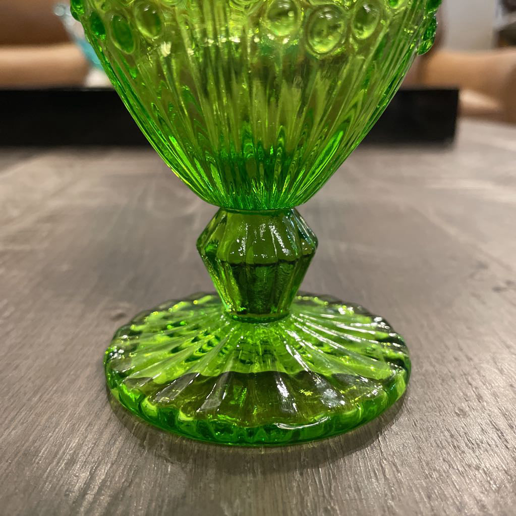 Fancy Green Glass Goblet SMALLS