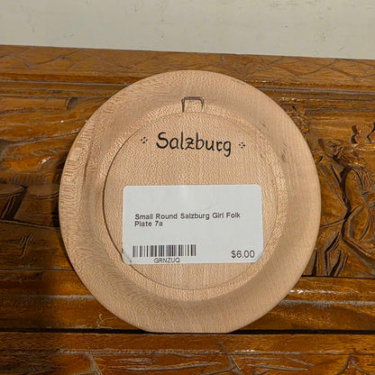 Small Round Salzburg Girl Folk Plate