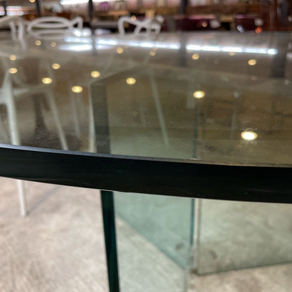 All Glass Round Circular Dining Table AS IS