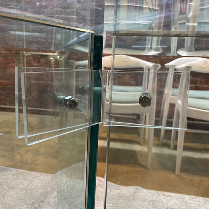 All Glass Round Circular Dining Table AS IS