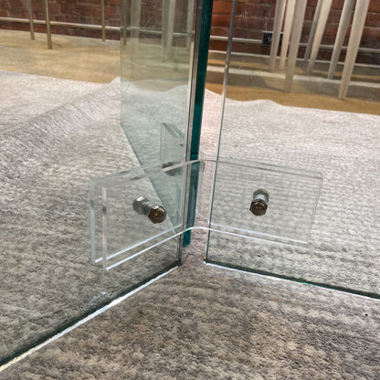 All Glass Round Circular Dining Table AS IS