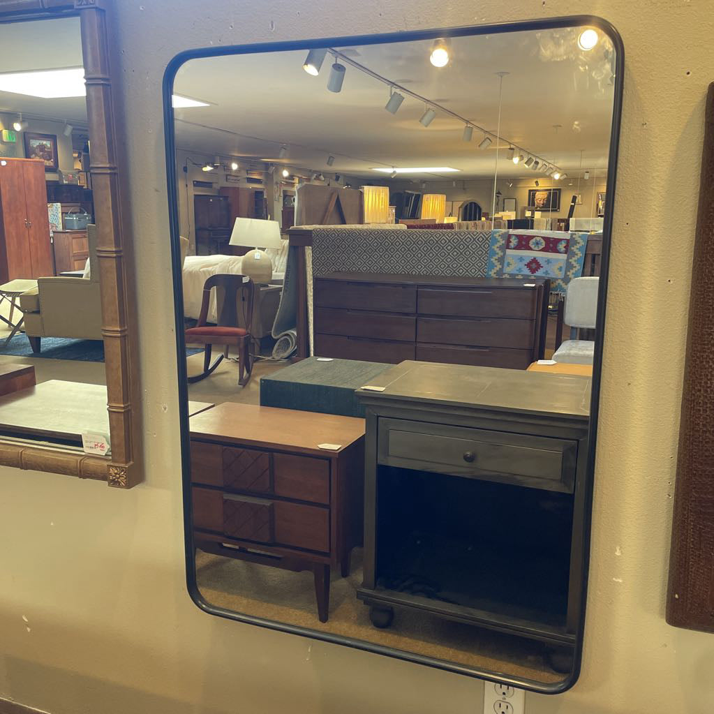Black Frame Rectangular Mirror