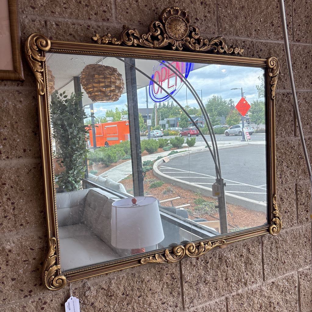 Ornate Gold Rectangle Mirror C MIRRORS