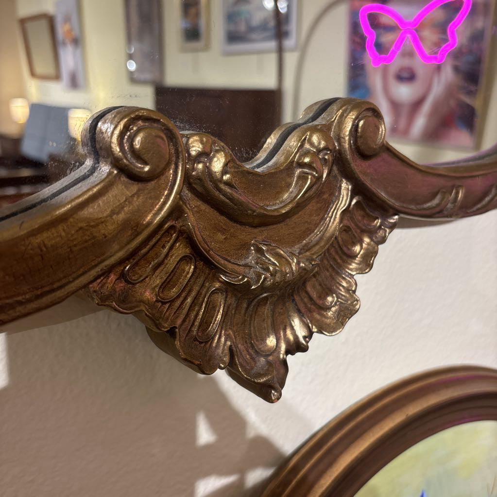 Ornate Gold Rounded Mirror