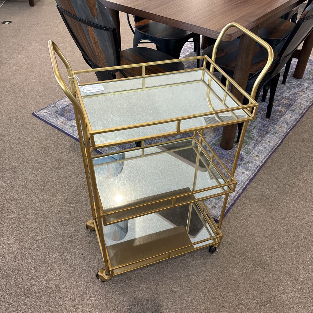 Antique Brass Bar Cart