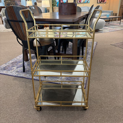 Antique Brass Bar Cart