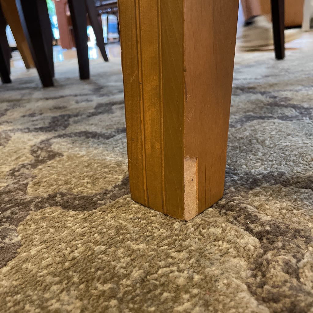 Modern Metal Wrapped Top Dining Table with Curved Legs