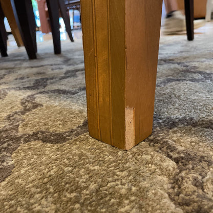 Modern Metal Wrapped Top Dining Table with Curved Legs