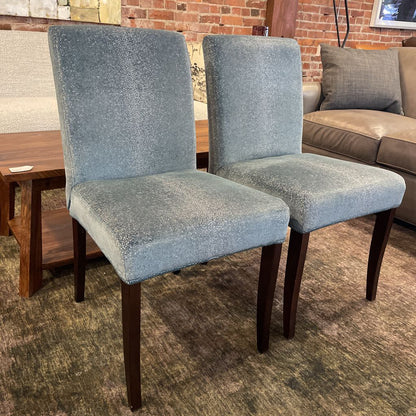 Blue Textured Velvet Dining Chair SET OF 2