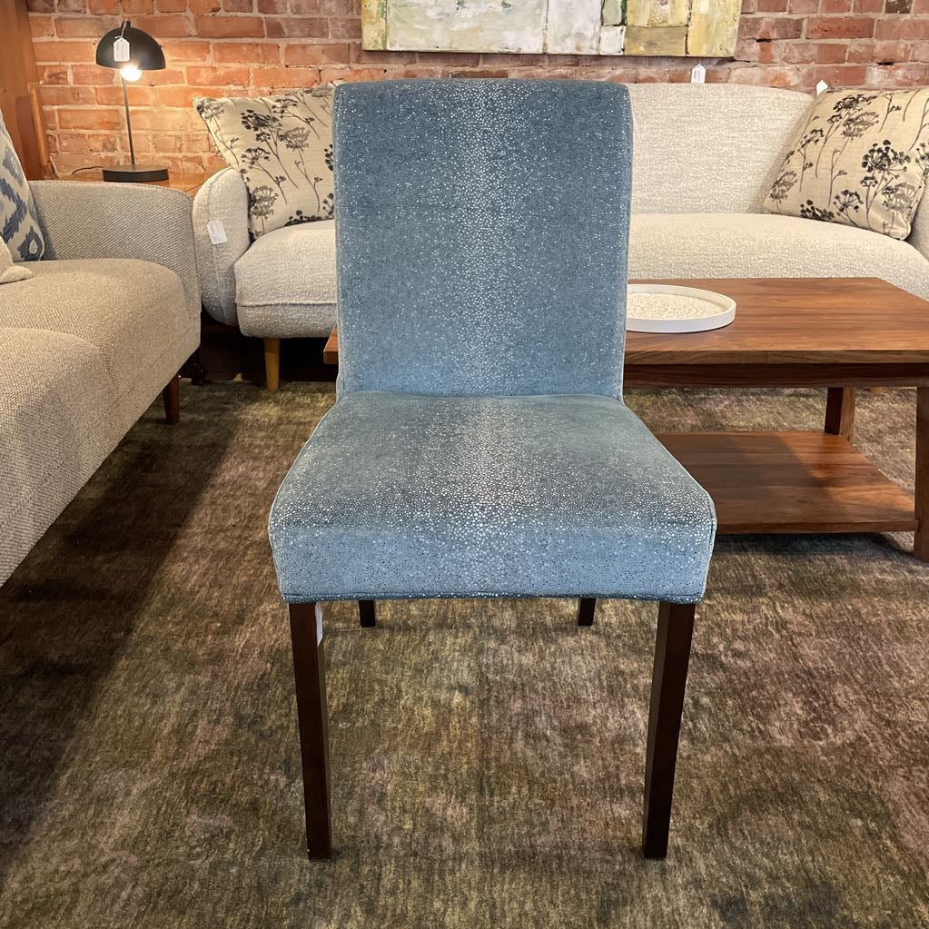 Blue Textured Velvet Dining Chair SET OF 2