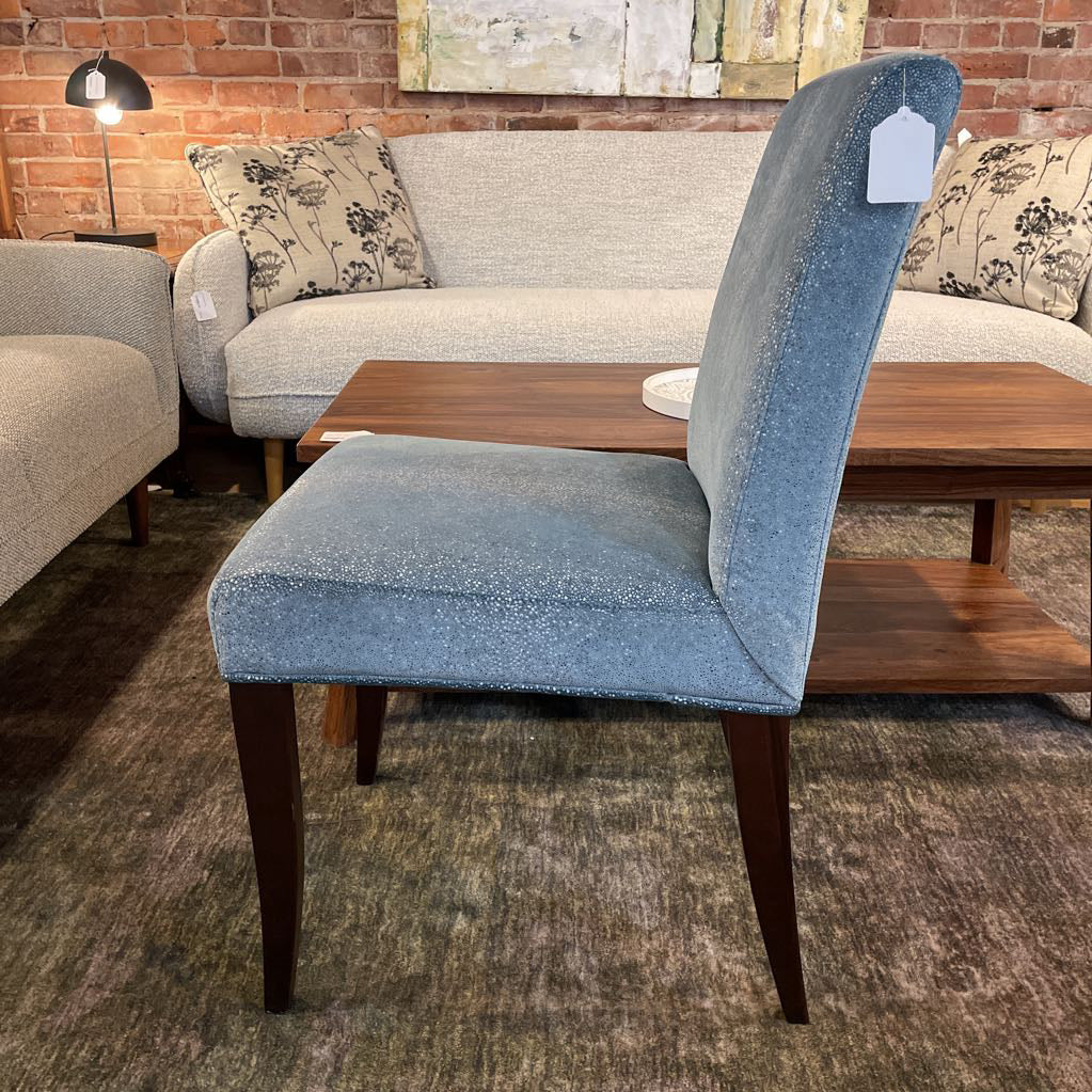 Blue Textured Velvet Dining Chair SET OF 2