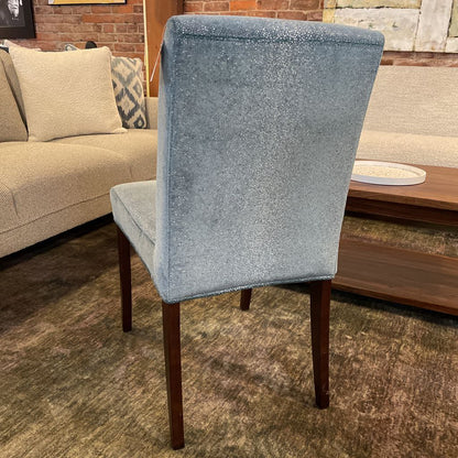 Blue Textured Velvet Dining Chair SET OF 2