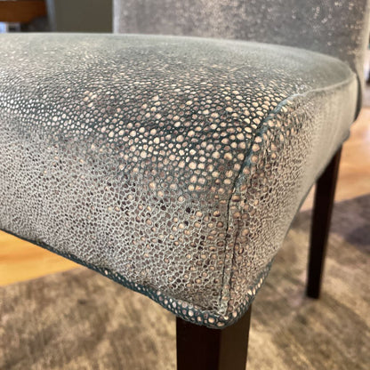 Blue Textured Velvet Dining Chair SET OF 2