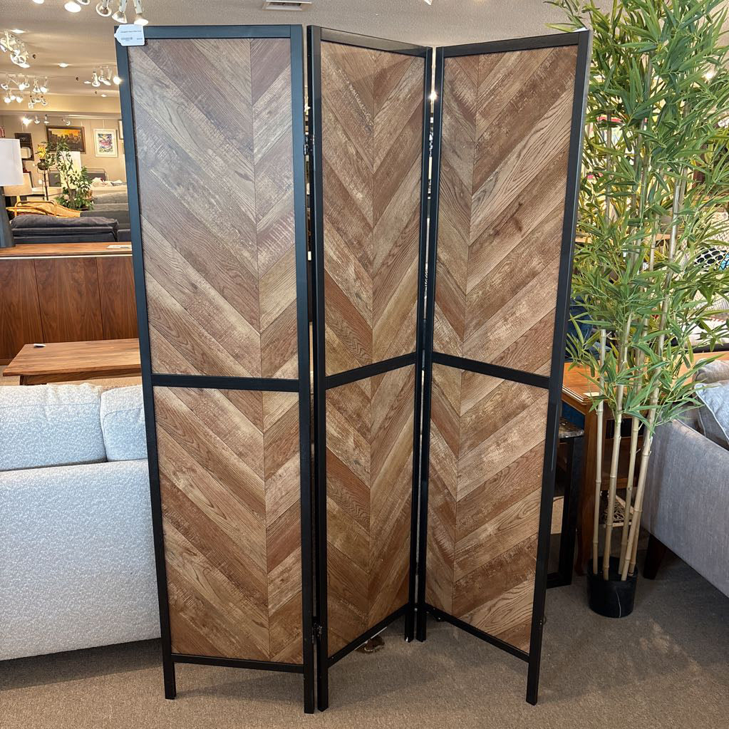 Herringbone Wood 3 Panel Screen C SCREENS