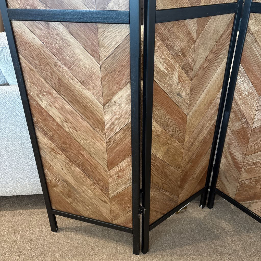 Herringbone Wood 3 Panel Screen C SCREENS