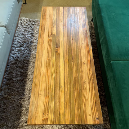 Solid Wood & Metal Coffee Table