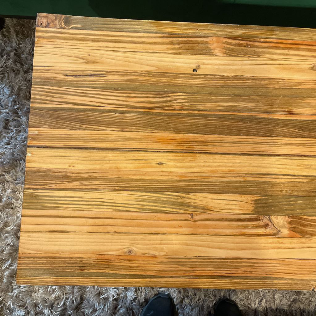 Solid Wood & Metal Coffee Table