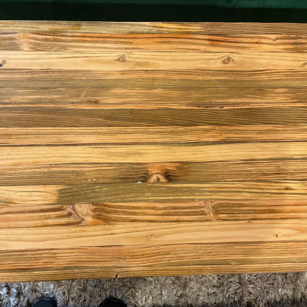 Solid Wood & Metal Coffee Table