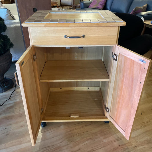 Tile Top Cupboard with Double Doors AS IS C CABINETS