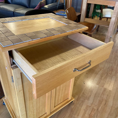 Tile Top Cupboard with Double Doors AS IS