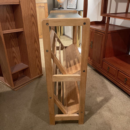 Blond Wood with Green Painted Top Bookshelf