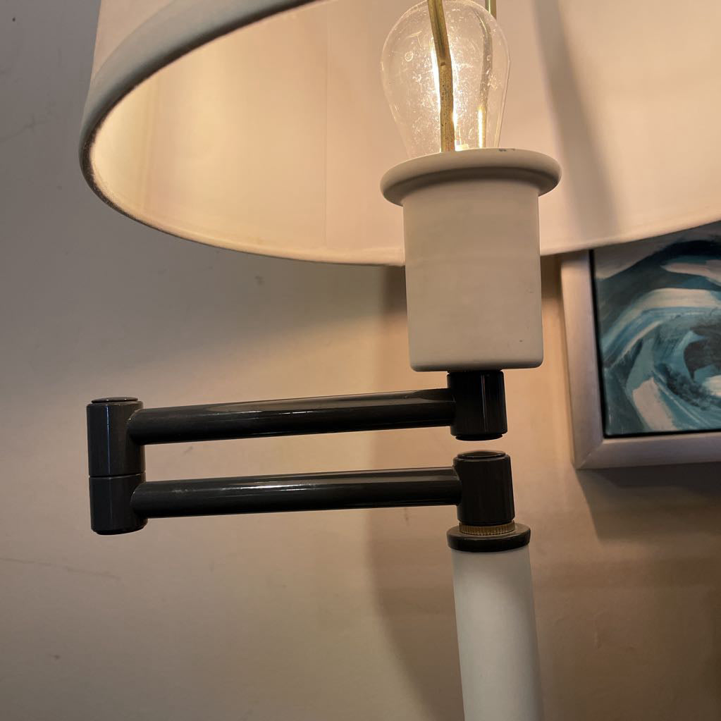 Off white & Offset Desk Lamp with Round Base