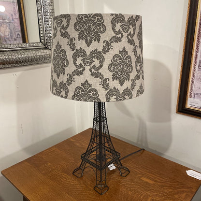 Eiffel Tower Base with Fancy Shade Lamp