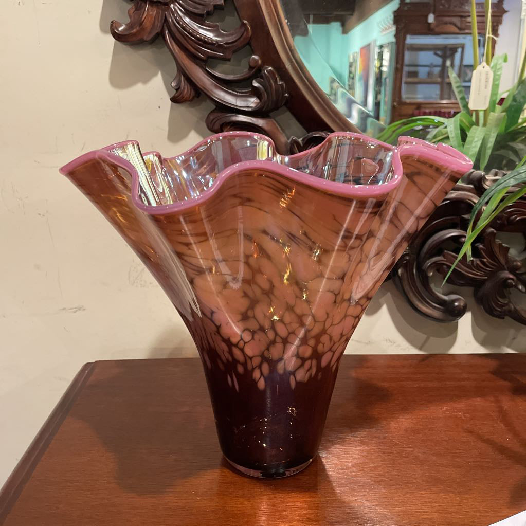 Pink Radiant Spun Art Glass Vase SMALLS